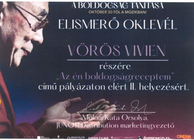 Országos versenyen 2. helyezés