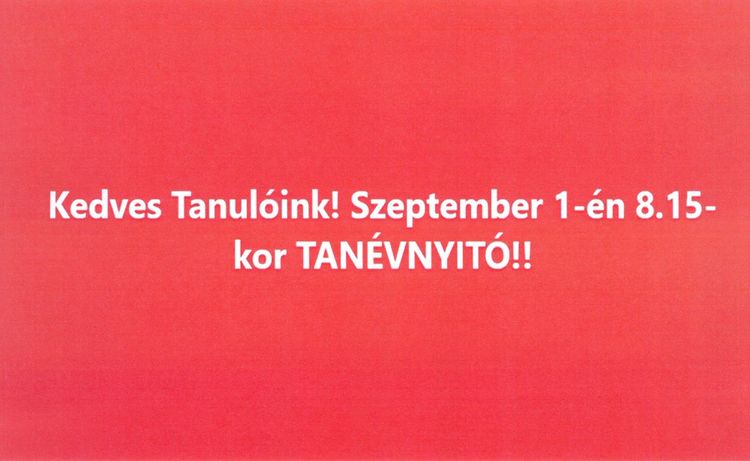 Tanévnyitó