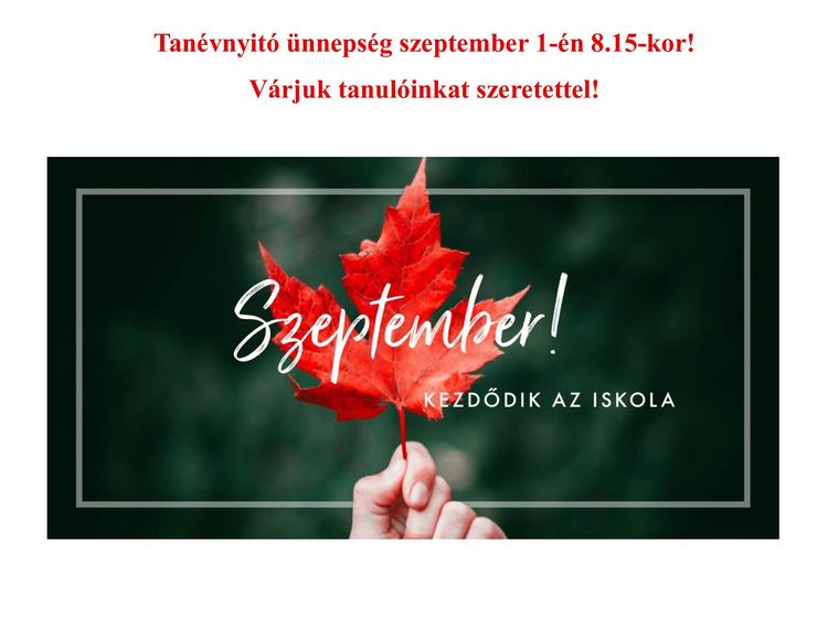 Tanévnyitó