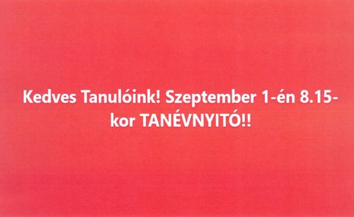 Tanévnyitó